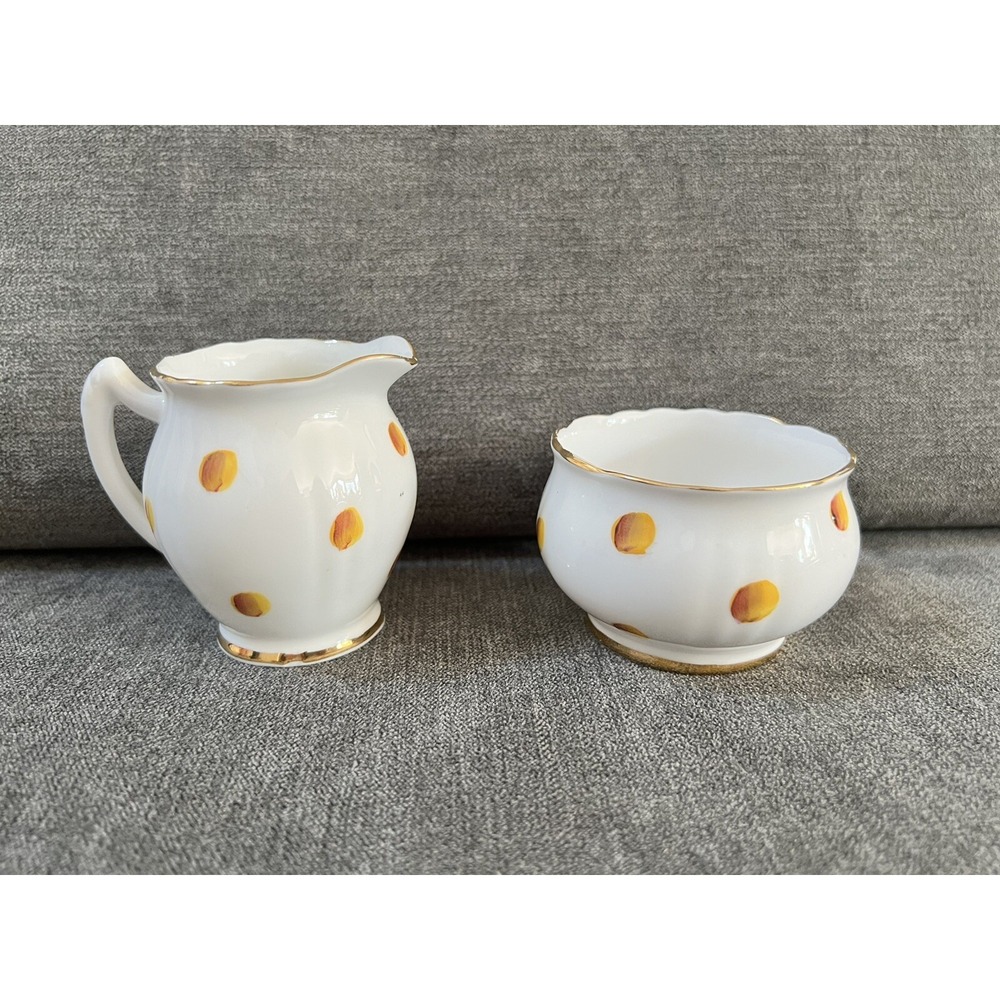 Thomas Forester & Sons Phoenix Bone China Creamer Sugar Hand Painted Acorns Engl